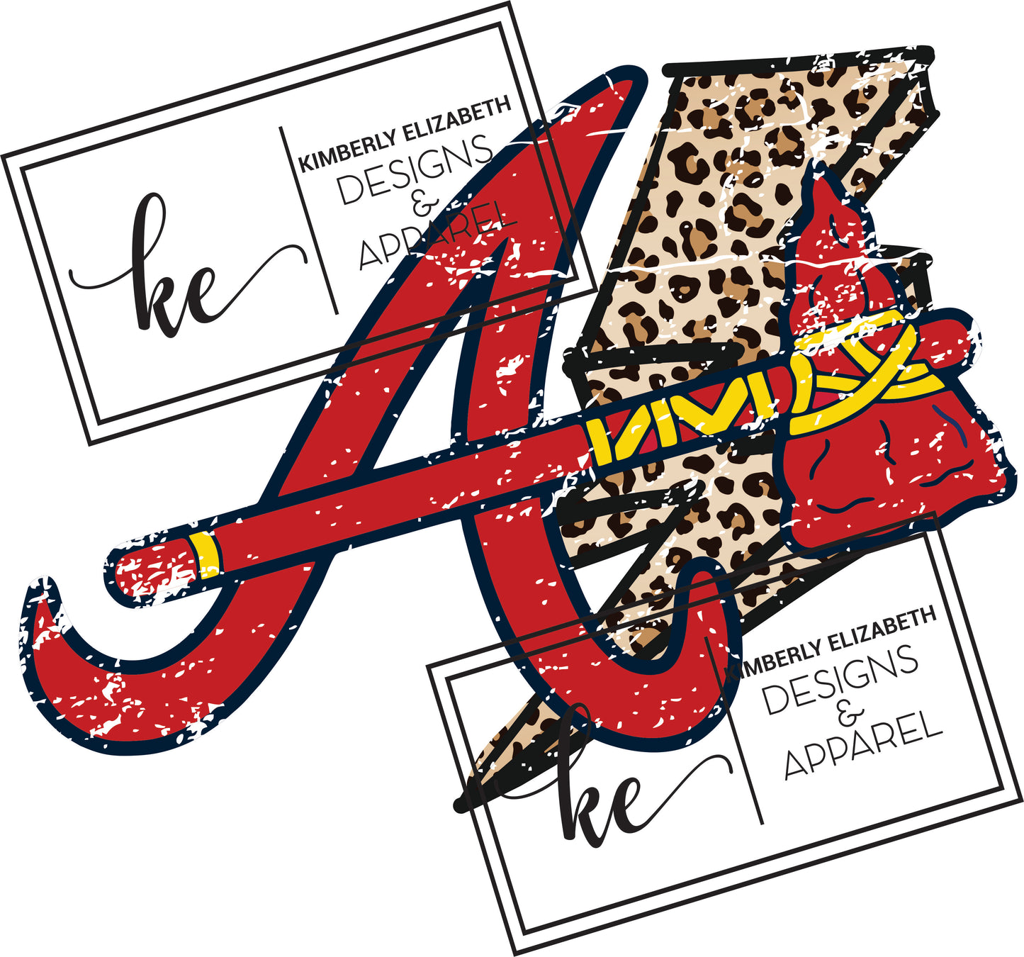 Atlanta Braves A with tomahawk cheetah lightning bolt behind DIGITAL FILE