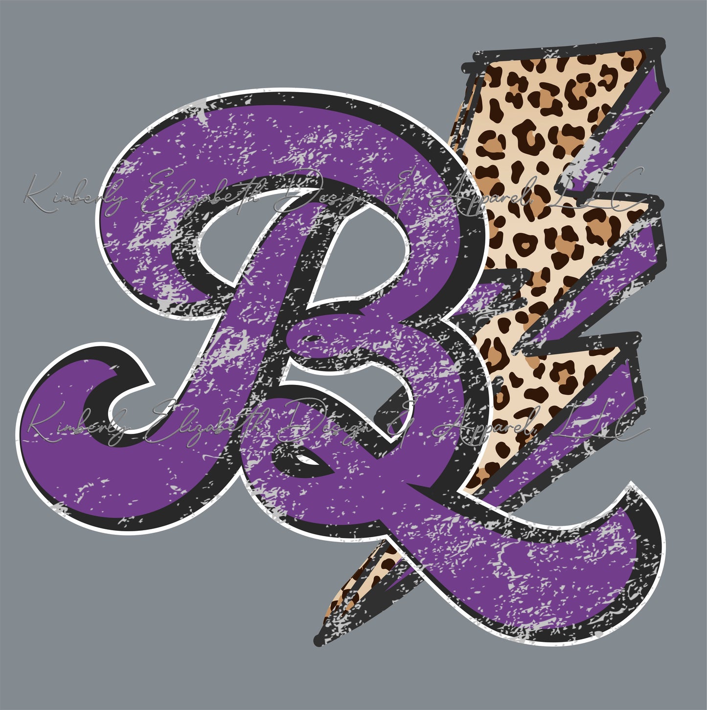 B purple with lightening bolt DIGITAL FILE