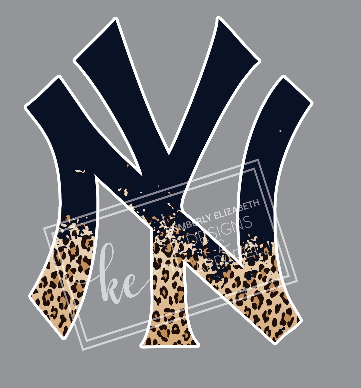 New York Yankees baseball distressed cheetah DIGITAL FILE