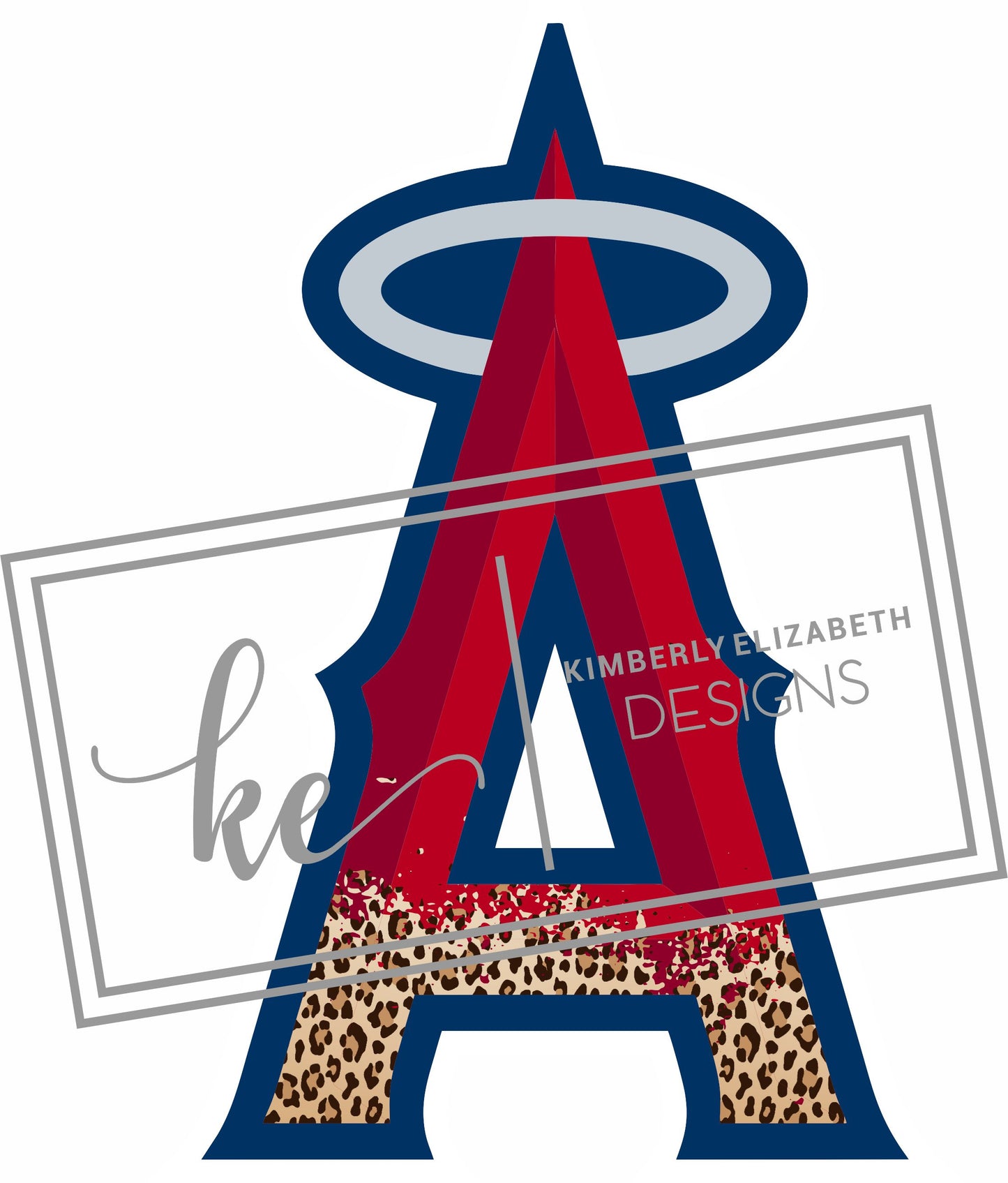 Angels Baseball Distressed Cheetah DIGITAL FILE