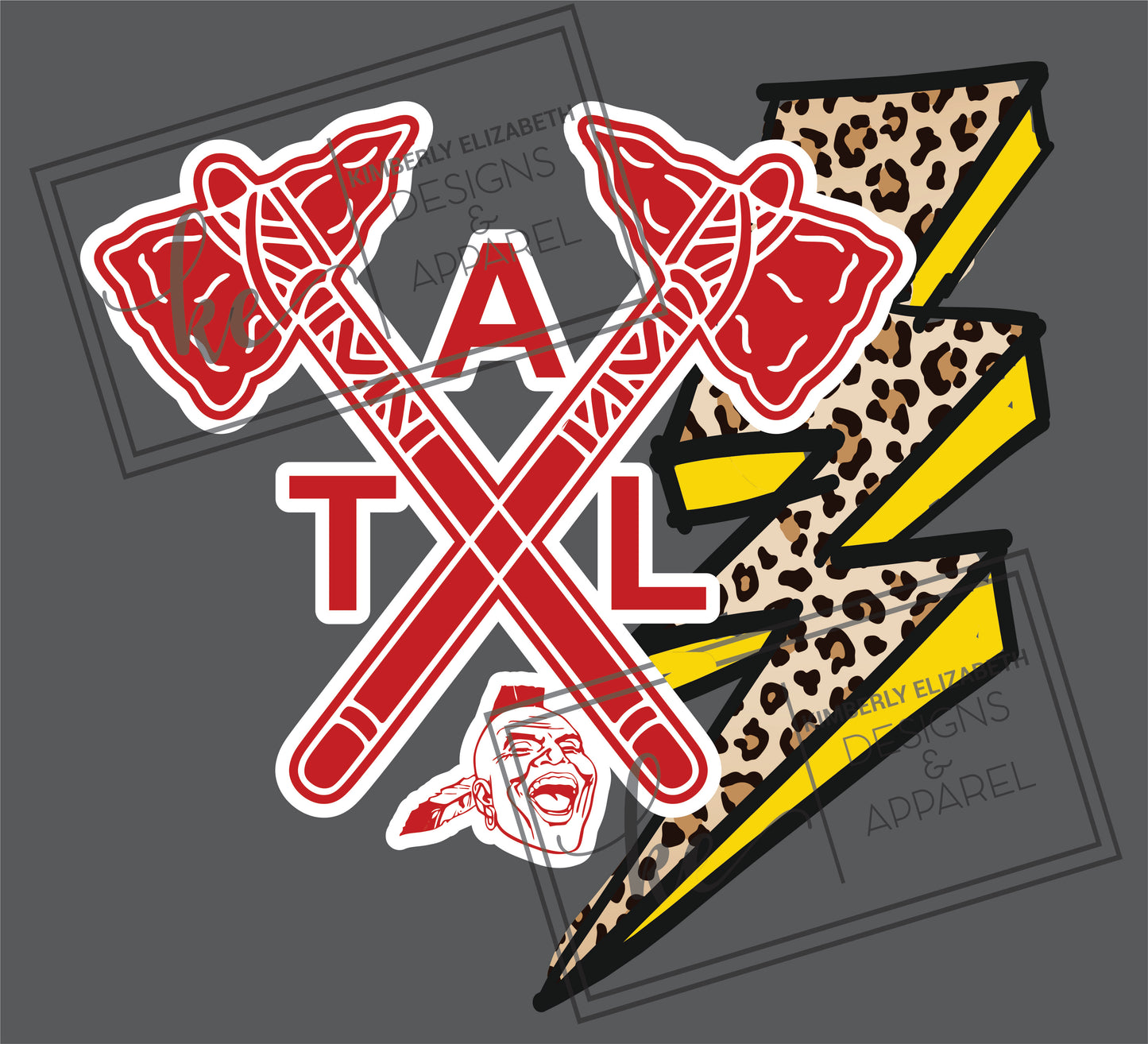 atlanta braves tomahawk crossed with lightning bolt DIGITAL FILE