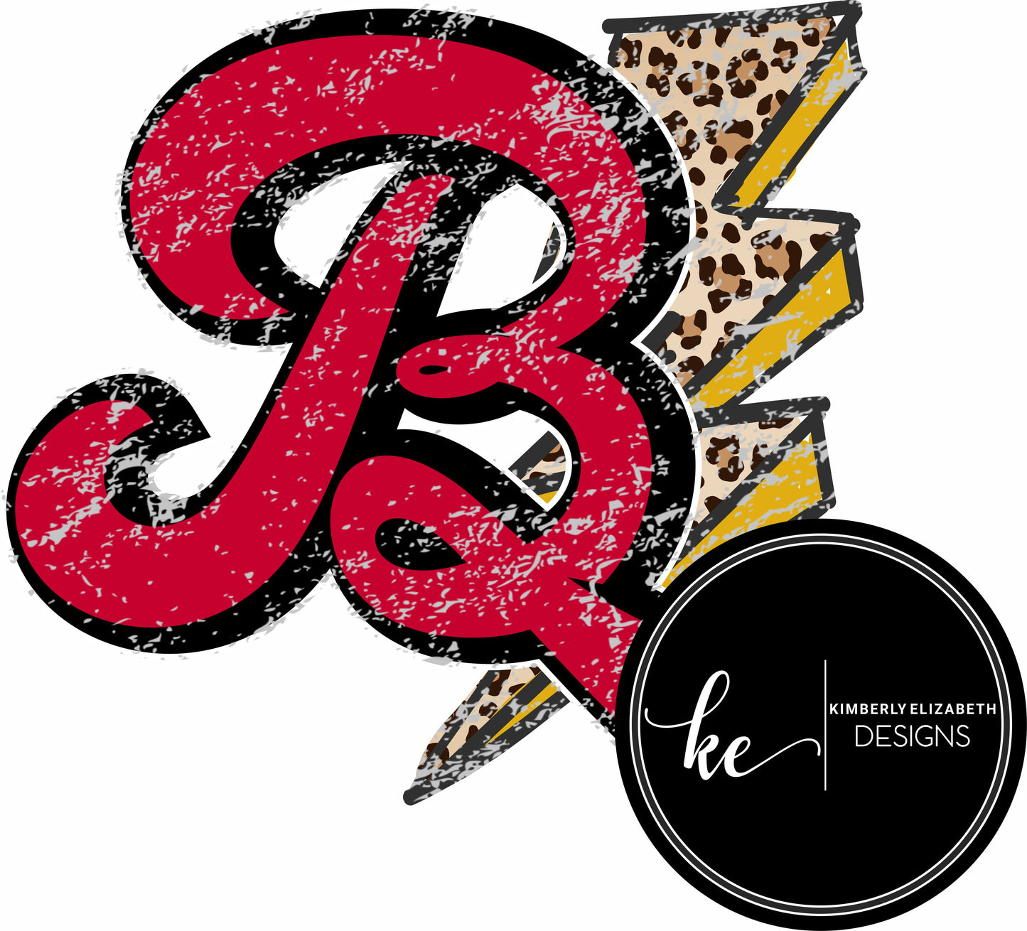 B braves color tones distressed cheetah DIGITAL FILE
