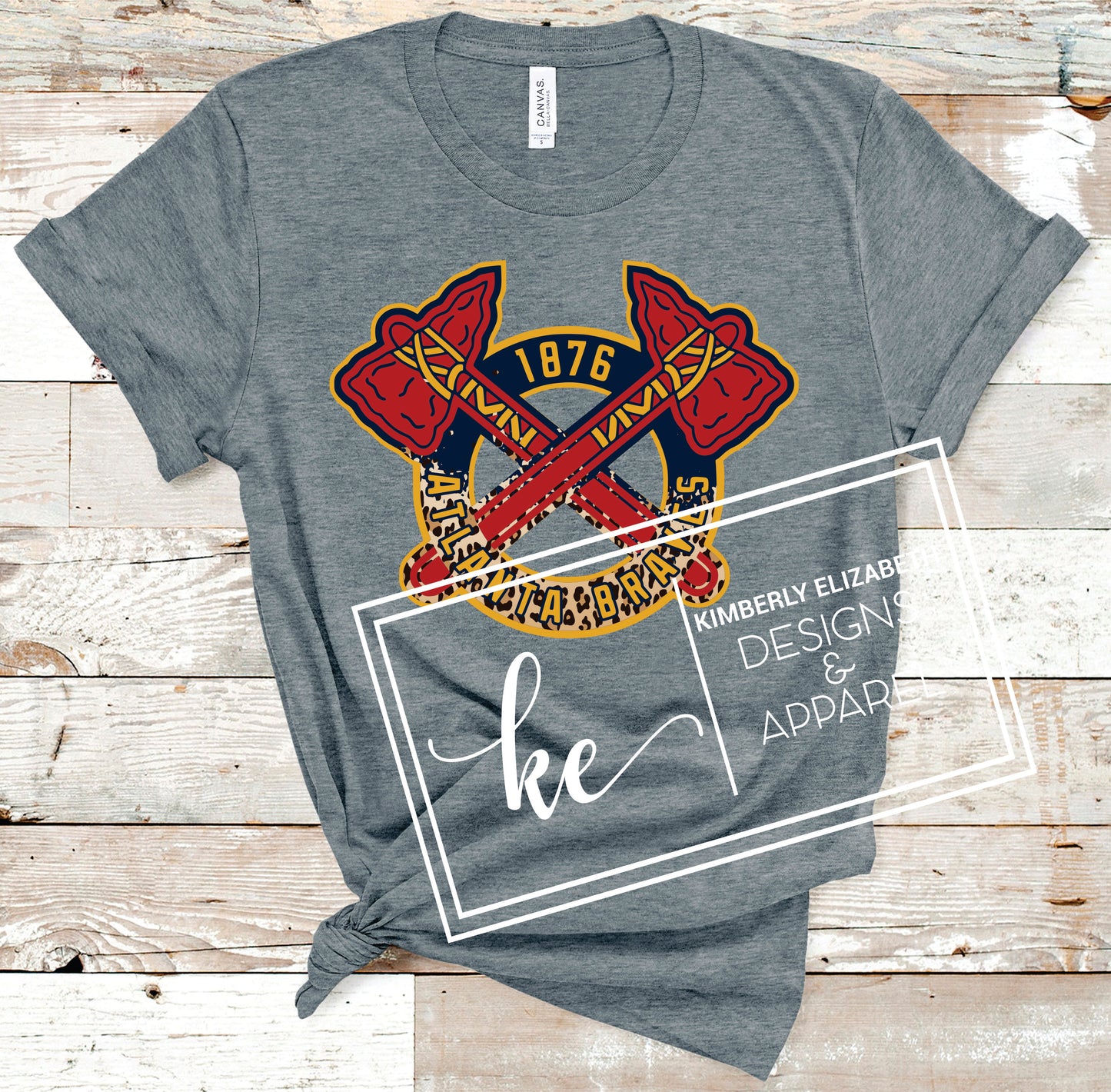 Braves circle logo distressed cheetah DIGITAL FILE