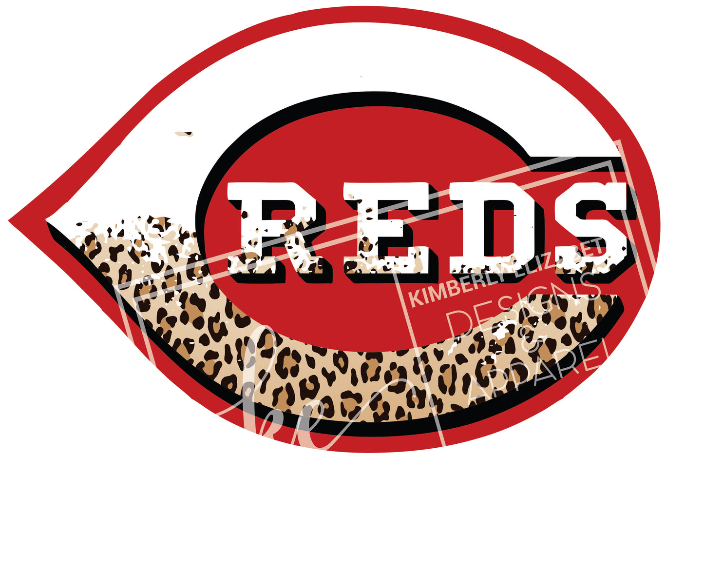 Cincinnati red distressed cheetah DIGITAL FILE