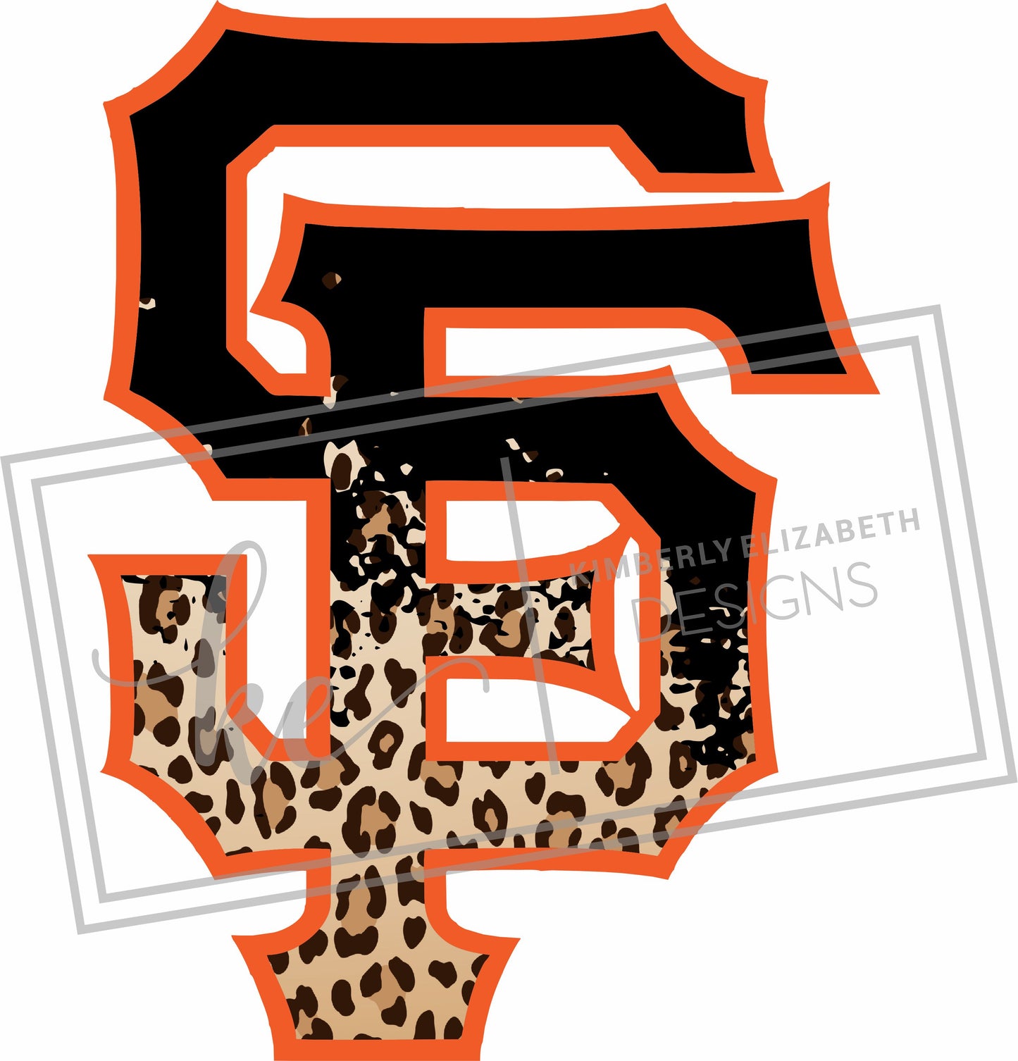 Giants baseball distressed cheetah DIGITAL FILE