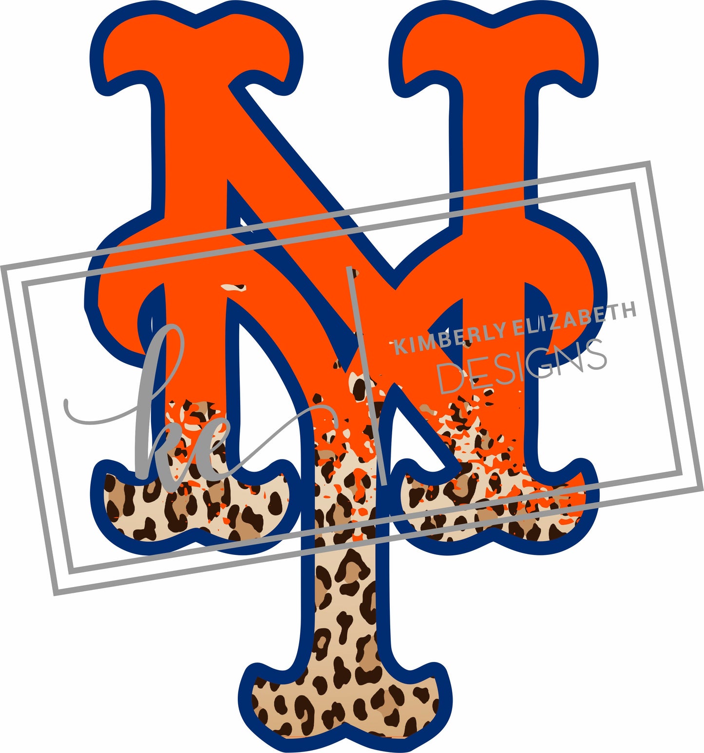 New York baseball distressed cheetah DIGITAL FILE