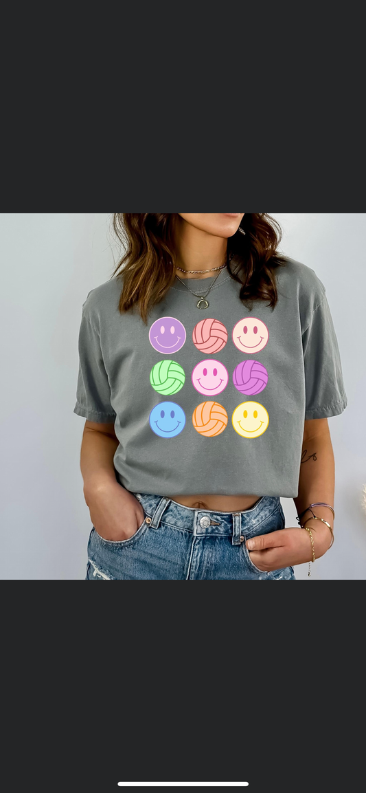 Volleyball smiley Comfort Colors (type sport in text box)