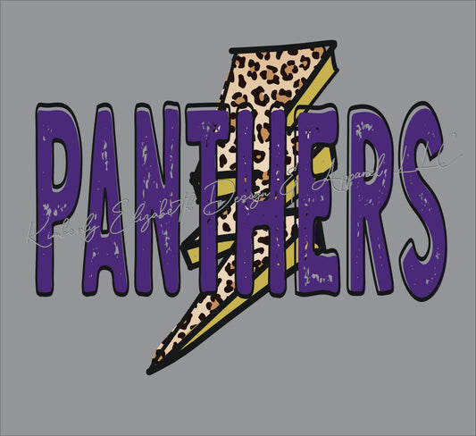 Panthers in purple with lightening bolt DIGITAL FILE