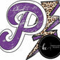 P purple cheetah lightening bolt DIGITAL FILE
