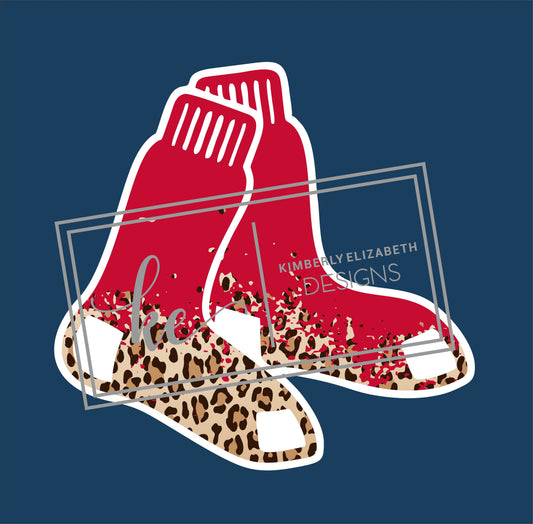 Red Sox baseball distressed cheetah DIGITAL FILE