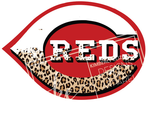 Cincinnati red distressed cheetah  DIGITAL FILE
